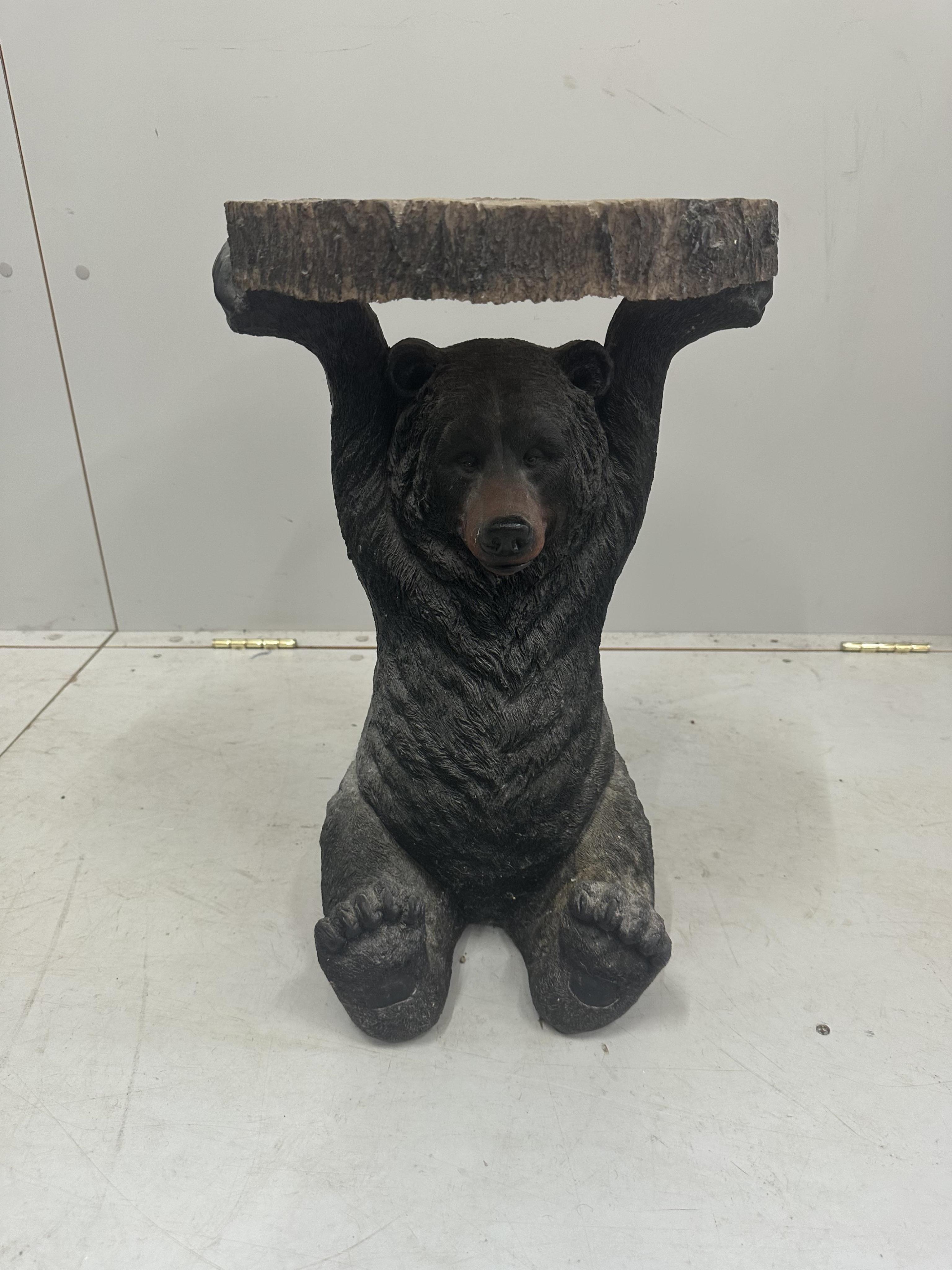 A Black Forest style composition bear stool, diameter 34cm, height 52cm. Condition - good